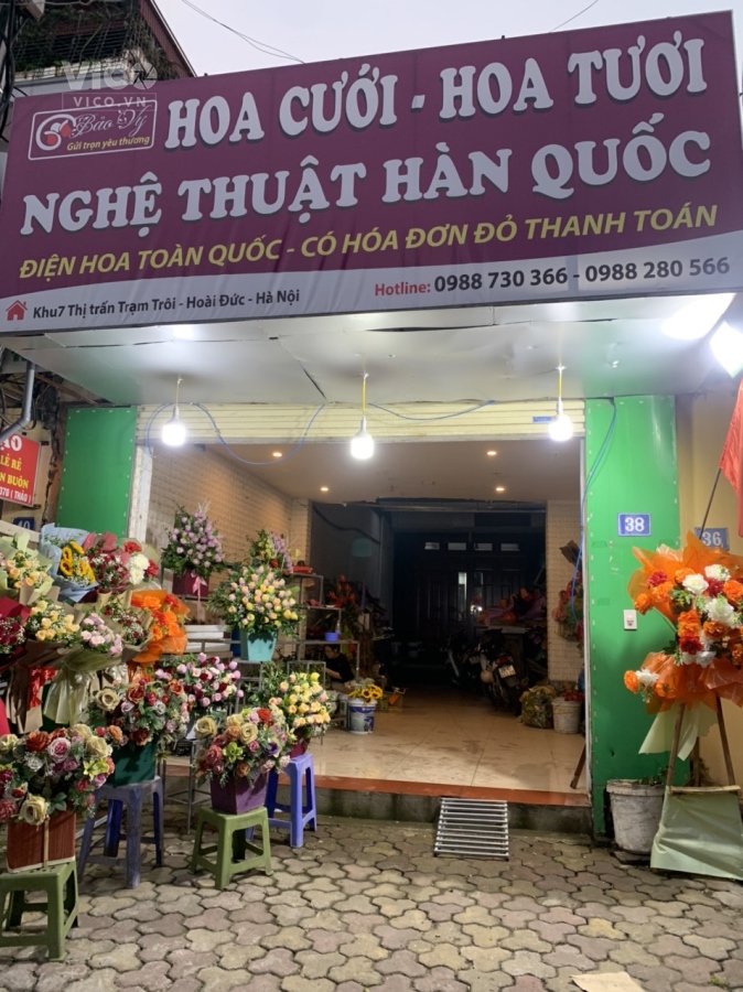 CẦN SANG LẠI CỬA HÀNG HOA TẠI NGÃ 3 TRẠM TRÔI HUYỆN HOÀI ĐỨC HÀ NỘI