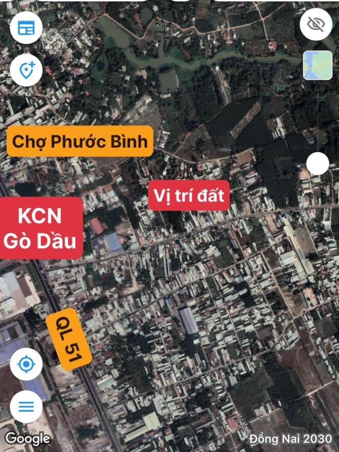 BÁN GẤP LÔ ĐẤT PHƯỚC BÌNH CÁCH KCN GÒ DẦU 800M. GIÁ CHỈ 1 TỶ 2XX