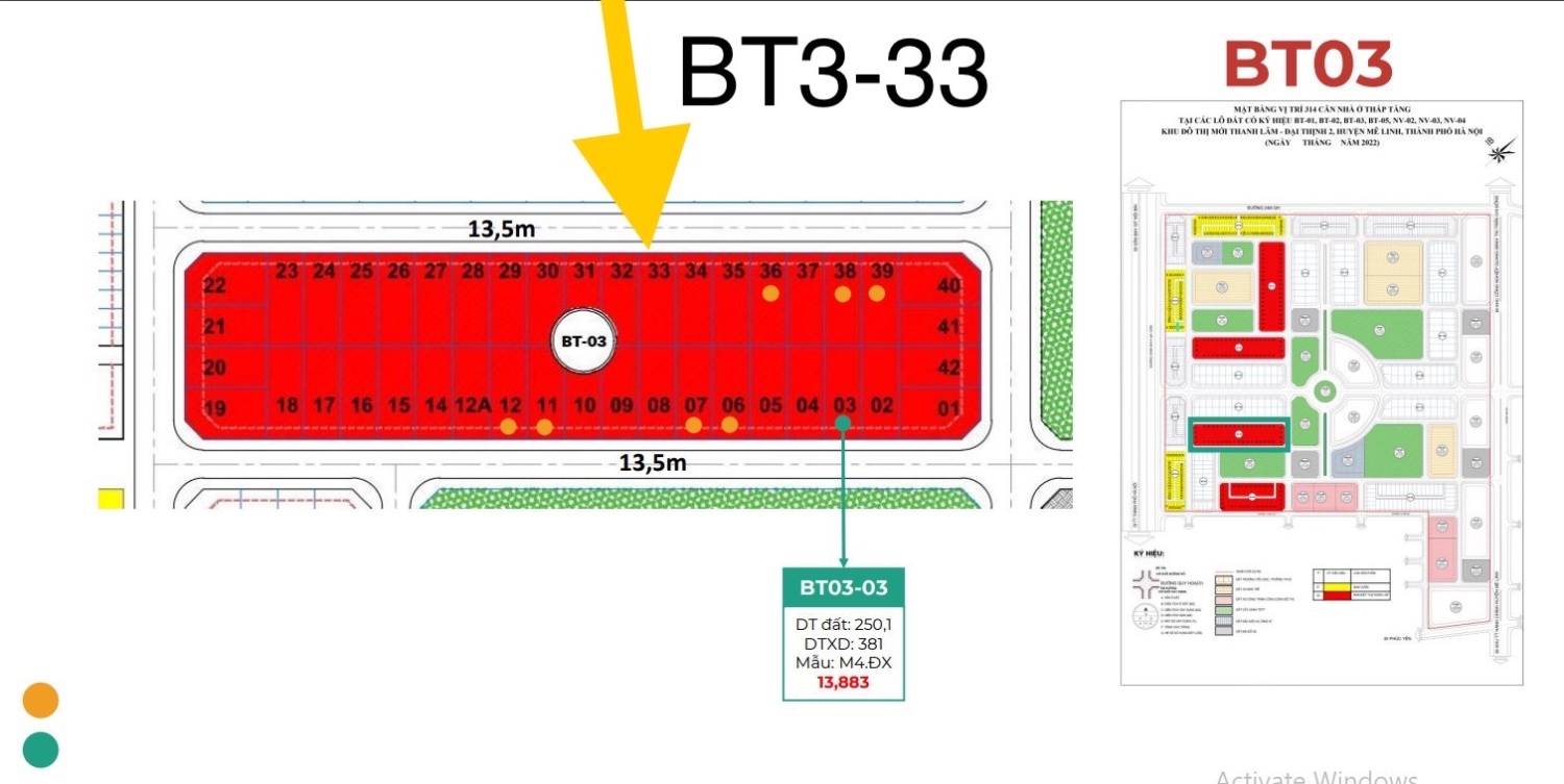 VIP! Bán suất Biệt Thự 250mBT333 KĐT HUD MÊ LINH CENTRAL xây 3 tầng giá ngoại giao 10.5 tỷ