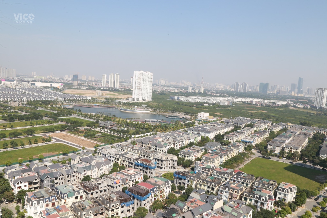 Biệt Thự AN KHANG VILLA, Dương Nội, Mái Âu, 2 Mặt Đường, 198m x 4T giá 28.5 tỷ