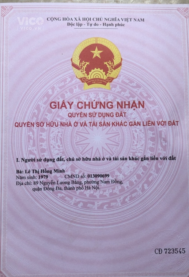 Chính chủ cần bán đất tại Địa chỉ Đường Phượng Bãi Hà Đông