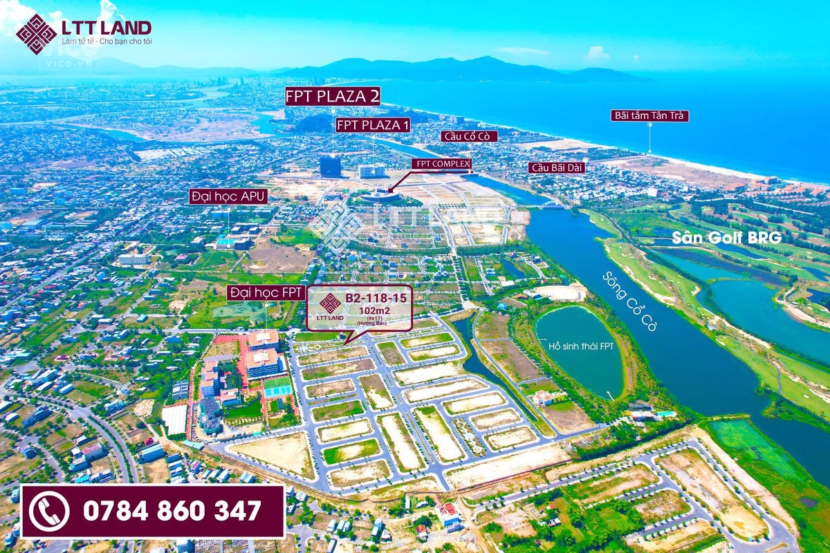 Đất FPT kẹp vệt cây xanh giá tốt.