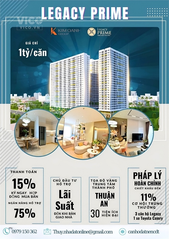 Chỉ từ 166 triệu Sở hữu ngay Căn hộ LEGACY PRIME. Nhận Nhà Năm 2023