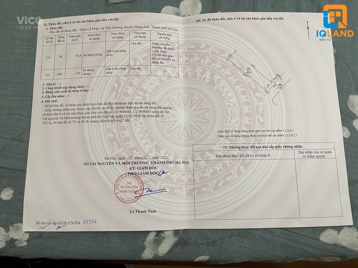 Bán rẻ 92m Lễ PhápTiên Dương gần bìa làng, đường thông 3.5m ô tô đi lại thoải mái.