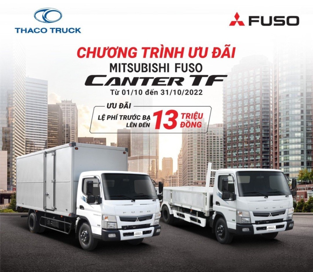 Tặng lệ phí trước bạ khi mua xe CANTER TF 4.9