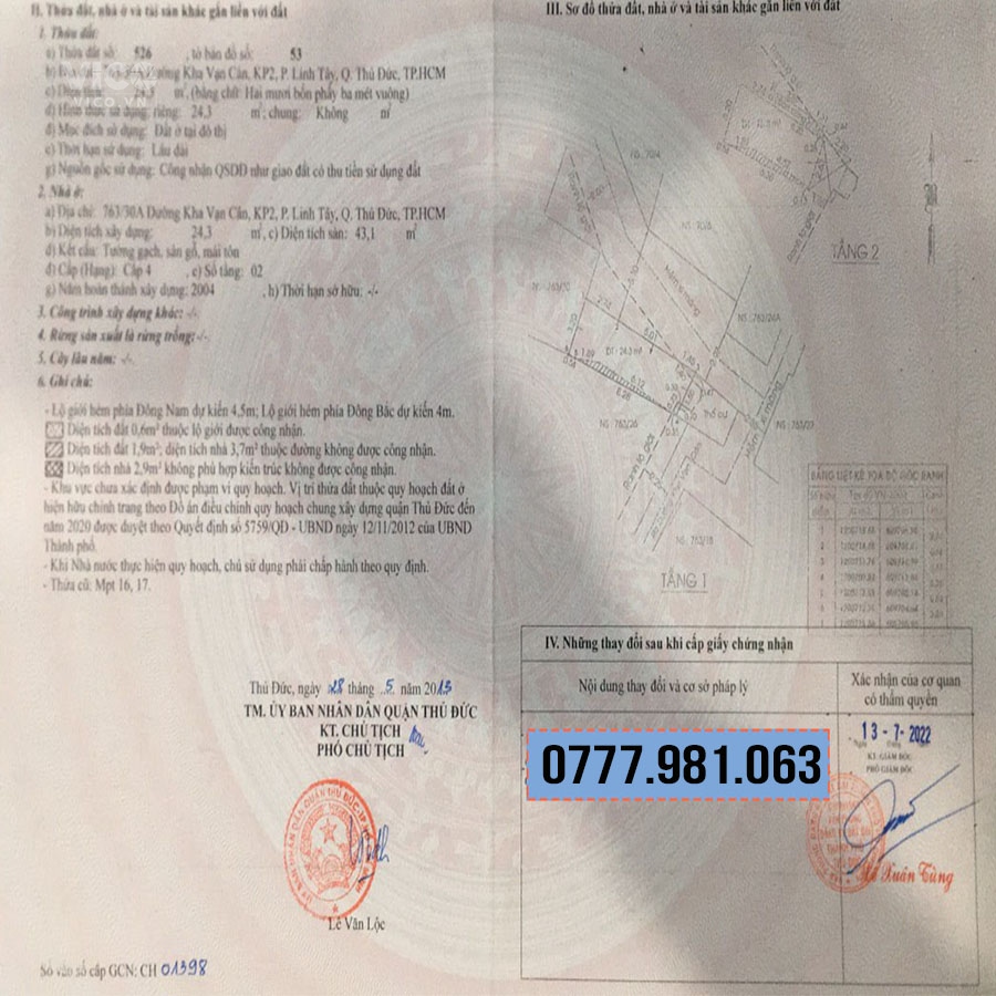 Cần Bán CĂN NHÀ 763/30A đường Kha Vạn Cân, thành phố Thủ Đức , 2 tỷ TL