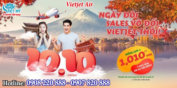 Vietjet ưu đãi đồng giá 1,010 VNĐ mừng ngày 10/10