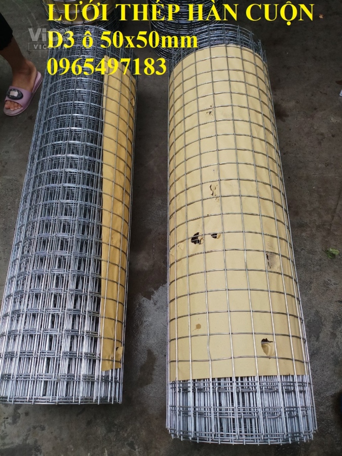 Lưới thép hàn D3 ô 50mmx50mm khổ 1mx15m, 1.2mx15m, 1.5mx15m. Hàng có sẵn