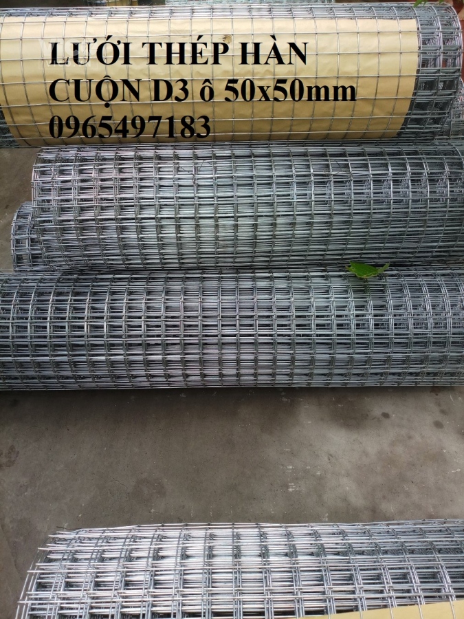 Lưới thép hàn D3 ô 50mmx50mm khổ 1mx15m, 1.2mx15m, 1.5mx15m. Hàng có sẵn