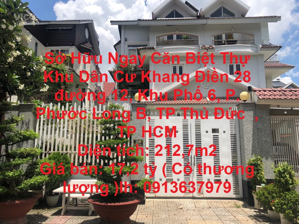 Sở Hữu Ngay Căn Biệt Thự Khu Dân Cư Khang Điền ,TP Thủ Đức, TP HCM
