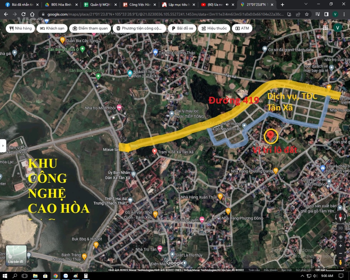 129.8 Thôn 5 Tân Xã sát đại học FPT, Đô thị Vệ tinh Hòa Lạc