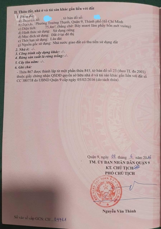 BÁN ĐẮT 2 MẶT TIỀN PHƯỜNG TRƯỜNG THẠNH THÀNH PHỐ THỦ ĐỨC