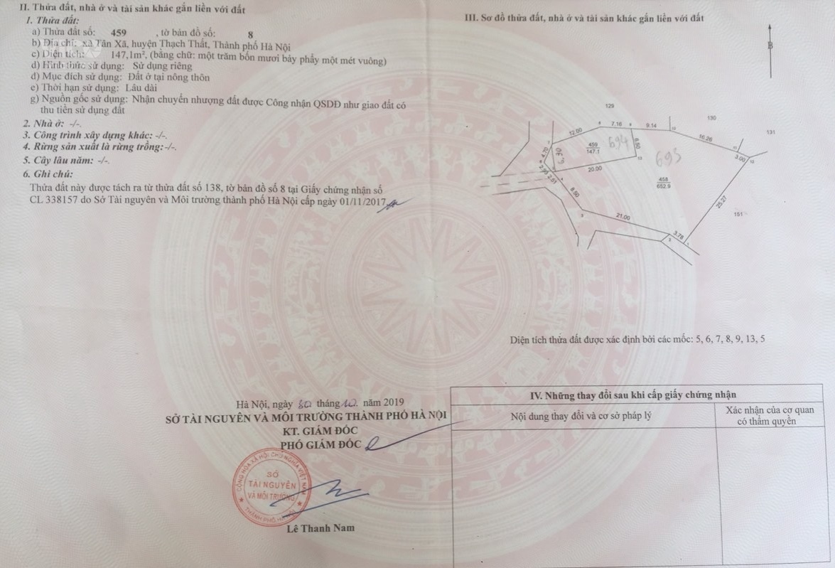 Cần Thanh khoản mảnh đất 147m Thôn 2 để trả nợ Ngân Hàng Giá rẻ nhất khu vực