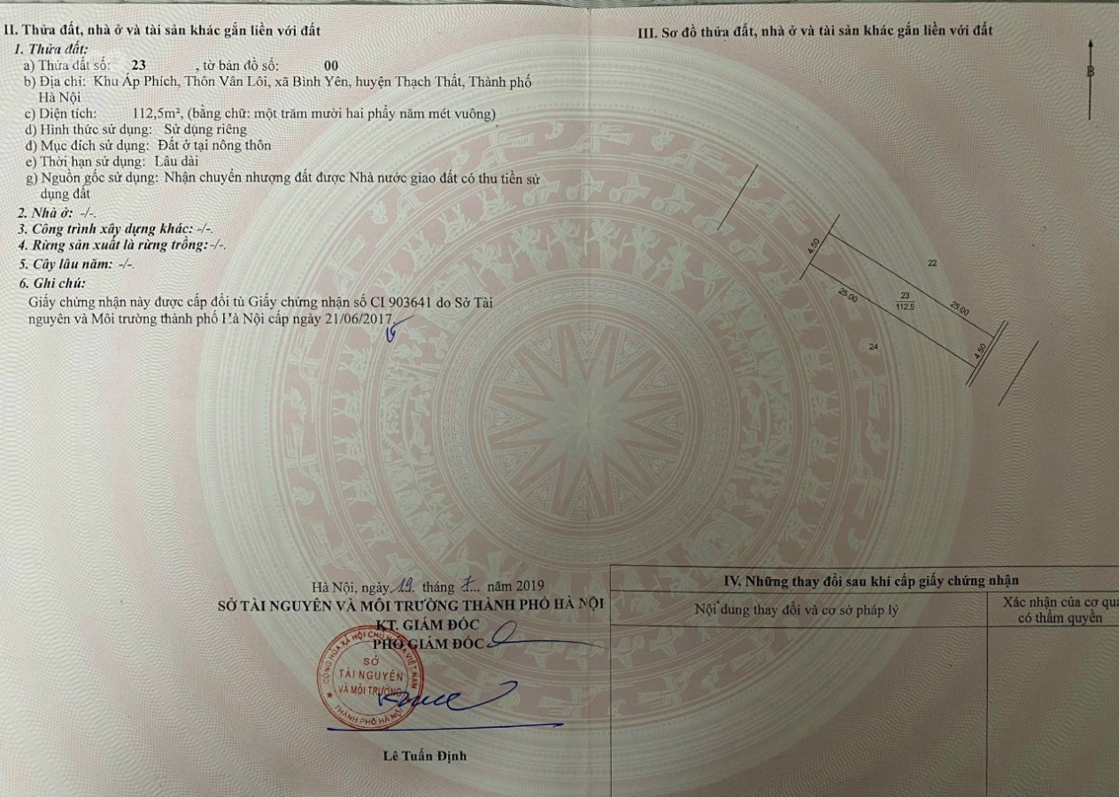 Cần tiền bán trong tuần mản 112,5m2 mặt đường 420 đối diện siêu thị đức Thành