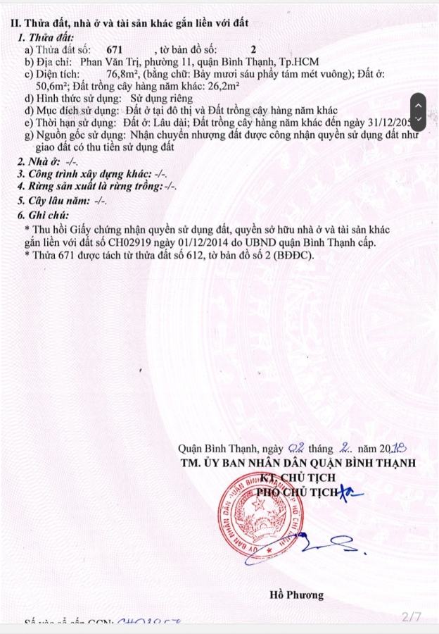 CHÍNH CHỦ BÁN ĐẤT PHAN VĂN TRỊ P11 BÌNH THẠNH 76.8M2 4.95 TỶ TL