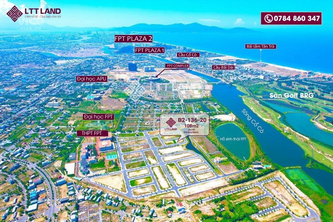 Đất FPT Đà Nẵng 108m2 kẹp đất cây xanh cần bán GẤP