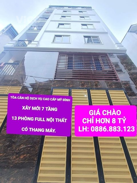 BÁN CĂN HỘ DỊCH VỤ CCMN CAO CẤP MỸ ĐÌNH XÂY MỚI CÓ THANG MÁY 7 TẦNG 13 PHÒNG DOANH THU