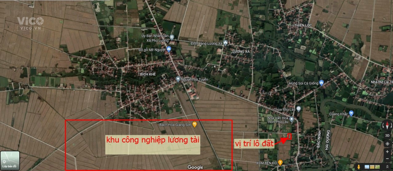 Nhà mình đang muốn bán lô đất cạnh Khu Công Nghiệp Lương Tài, Giá rẻ 3,x tỷ