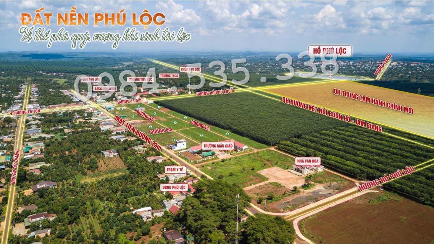Ra nhanh 2 lô mặt tiền B7, B8 có sổ kdc Phú Lộc Đak Lak 0984.535.338