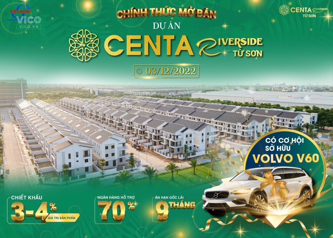chính thứ mở bán dự án centa riverside từ sơn bắc ninh