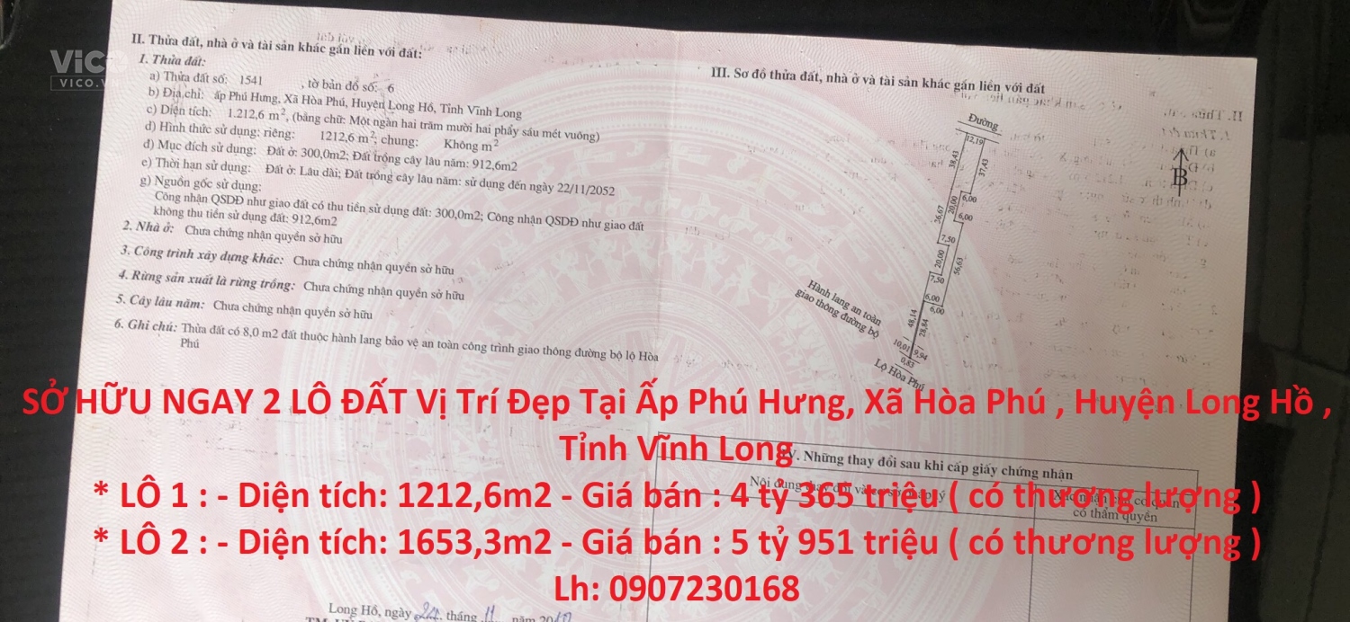 SỞ HỮU NGAY 2 LÔ ĐẤT Vị Trí Đẹp Tại Tỉnh Vĩnh Long