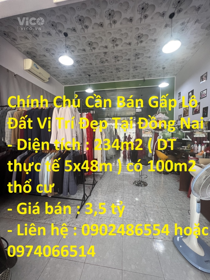 Chính Chủ Cần Bán Gấp Lô Đất Vị Trí Đẹp Tại Đồng Nai