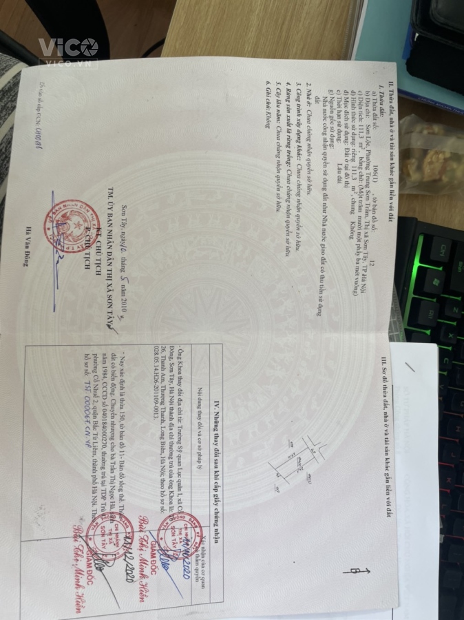 Chính chủ cần bán nhanh mảnh đất tại Sơn Tây, Hà Nội. Địa chỉ Sơn Lộc. phường Trung Sơn Trầm,