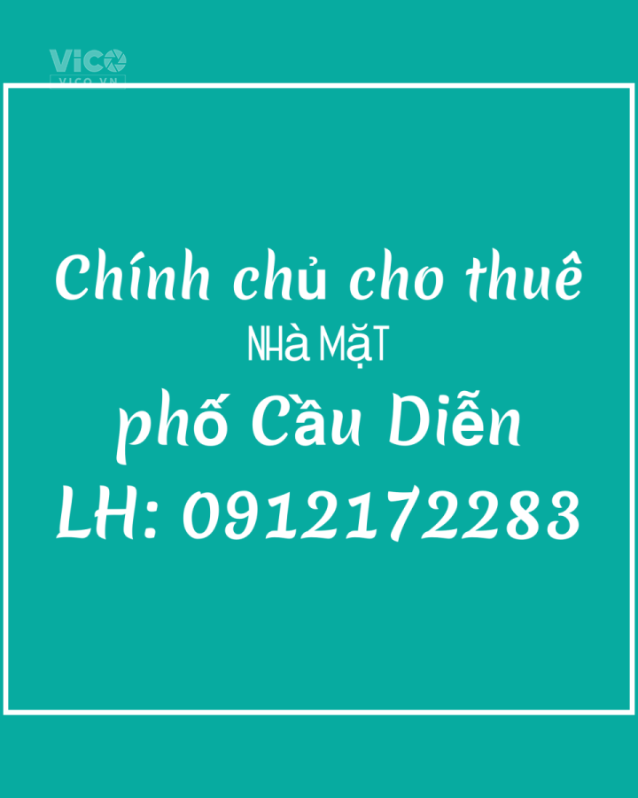 Chinh chủ cho thuê nhà số 193 đường Cầu Diễn, Bắc Từ Liêm, Hà Nội