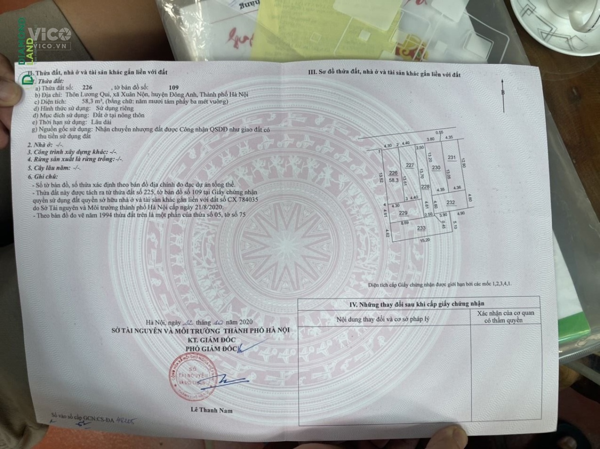 Bán 58,3m2 đất Lương Quy, Xuân Nộn, Đông Anh.