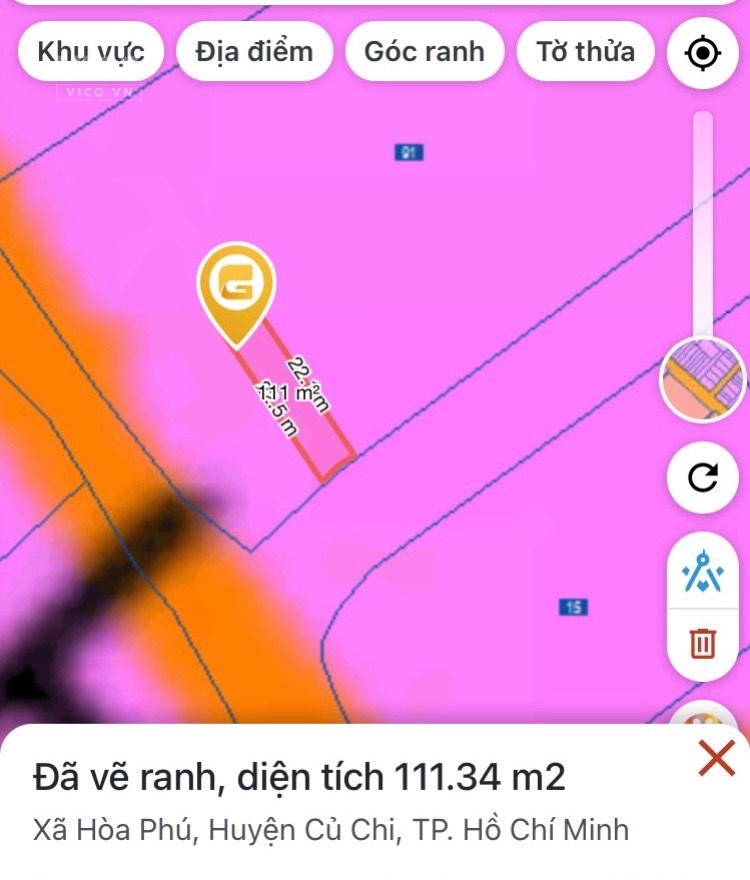 BÁN ĐẤT Đường Sông Lu 2, Xã Hòa Phú, Huyện Củ Chi