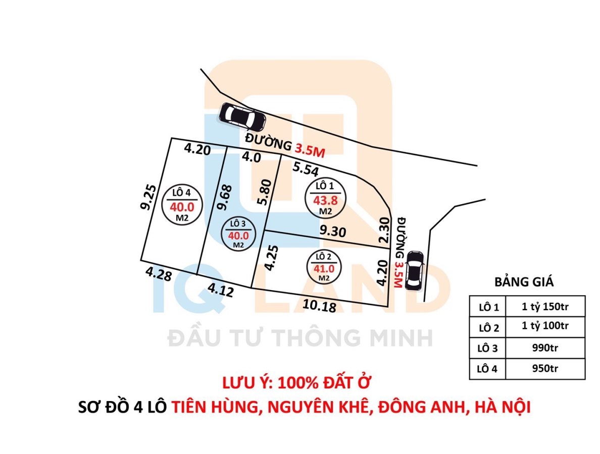 Hơn 900tr BAO SANG TÊN ngay 40m đất Nguyên KhêĐông Anh gần QL3,ô tô đỗ cửa