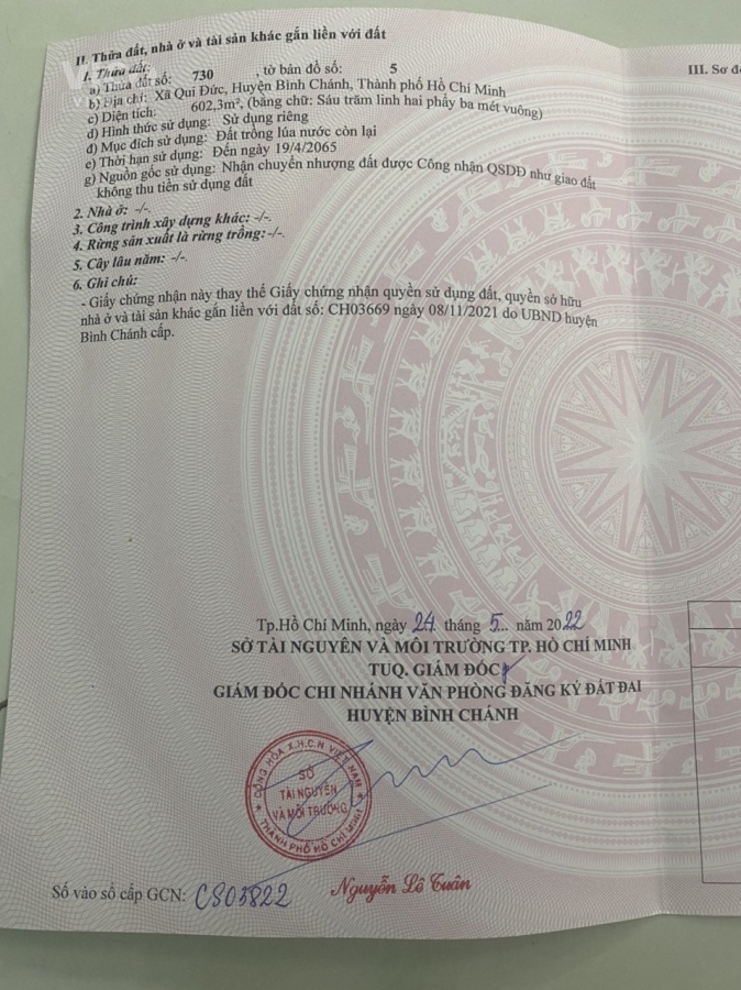 Sở Hữu Ngay Lô Đất Vị trí Đắc Địa Tại huyện Bình Chánh, TPHCM