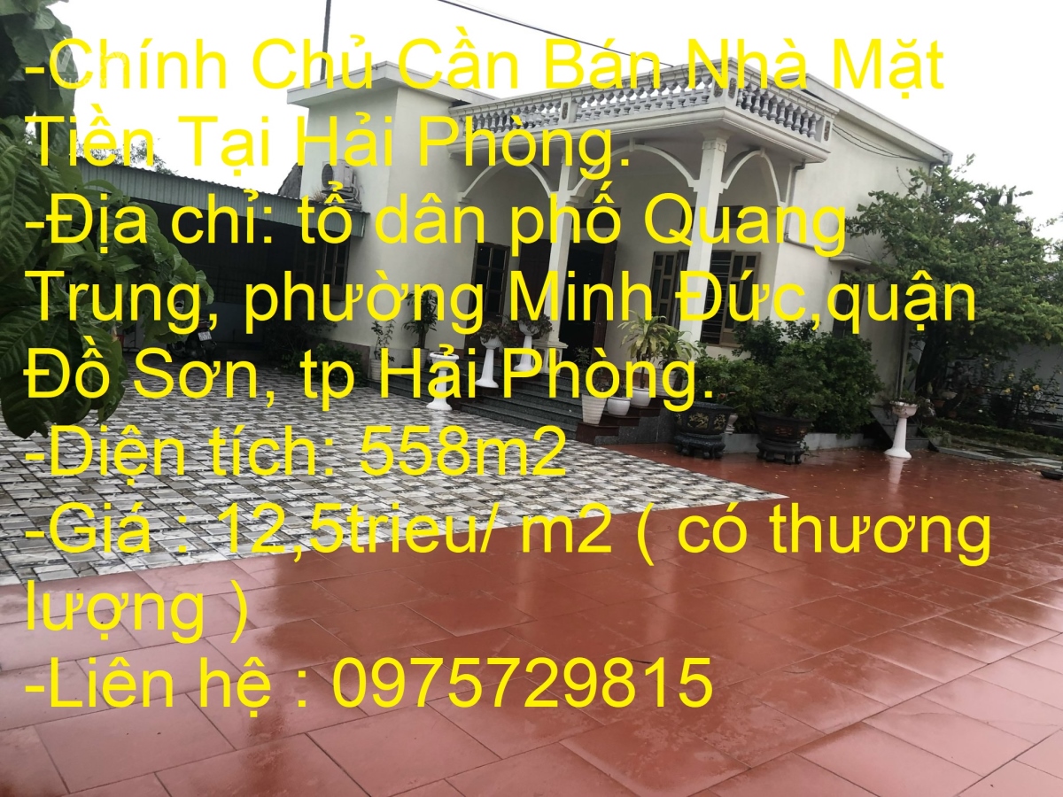 Chính Chủ Cần Bán Nhà Mặt Tiền Vị Trí Đẹp Tại Hải Phòng.