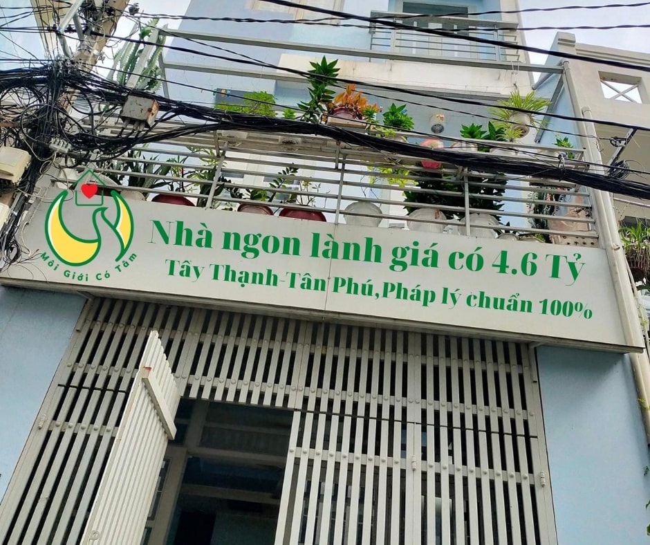 Nhà khu Tây Thạnh, gần AEON MALL Tân Phú, ĐH Thực Phẩm, 4,6 tỷ