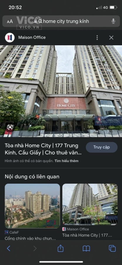 Bán CHCC Cầu Giấy.Tòa Home City 177 Trung Kính.75m.2PN,2WC.Giá 3,5T.
