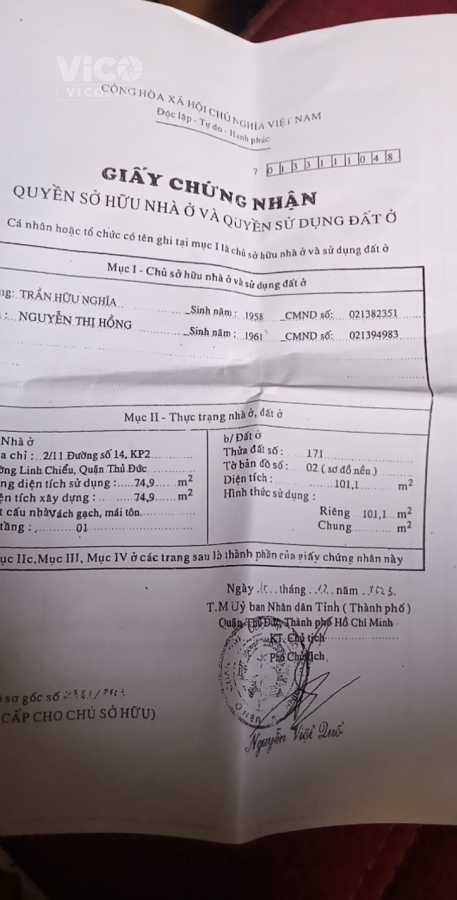 CHÍNH CHỦ BÁN ĐẤT TẶNG NHÀ CẤP 4 TRUNG TÂM THÀNH PHỐ THỦ ĐỨC