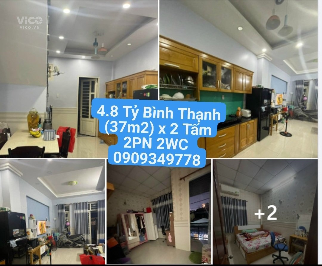 CHỈ 4.8 Tỷ nhà Xô Viết Nghệ tĩnh Bình Thạnh 37m2 x 2 Tấm Btct