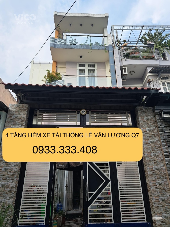 BÁN NHÀ GẦN 4 TẦNG GẦN 50M2 NỞ HẬU HẺM XE TẢI THÔNG LÊ VĂN LƯƠNG QUẬN 7 6 TỶ NHỈNH