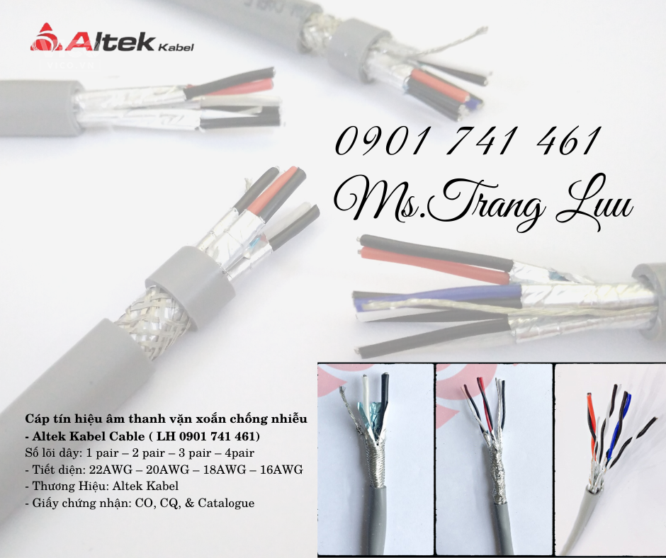 Cáp tín hiệu Altek Kabel chống nhiễu