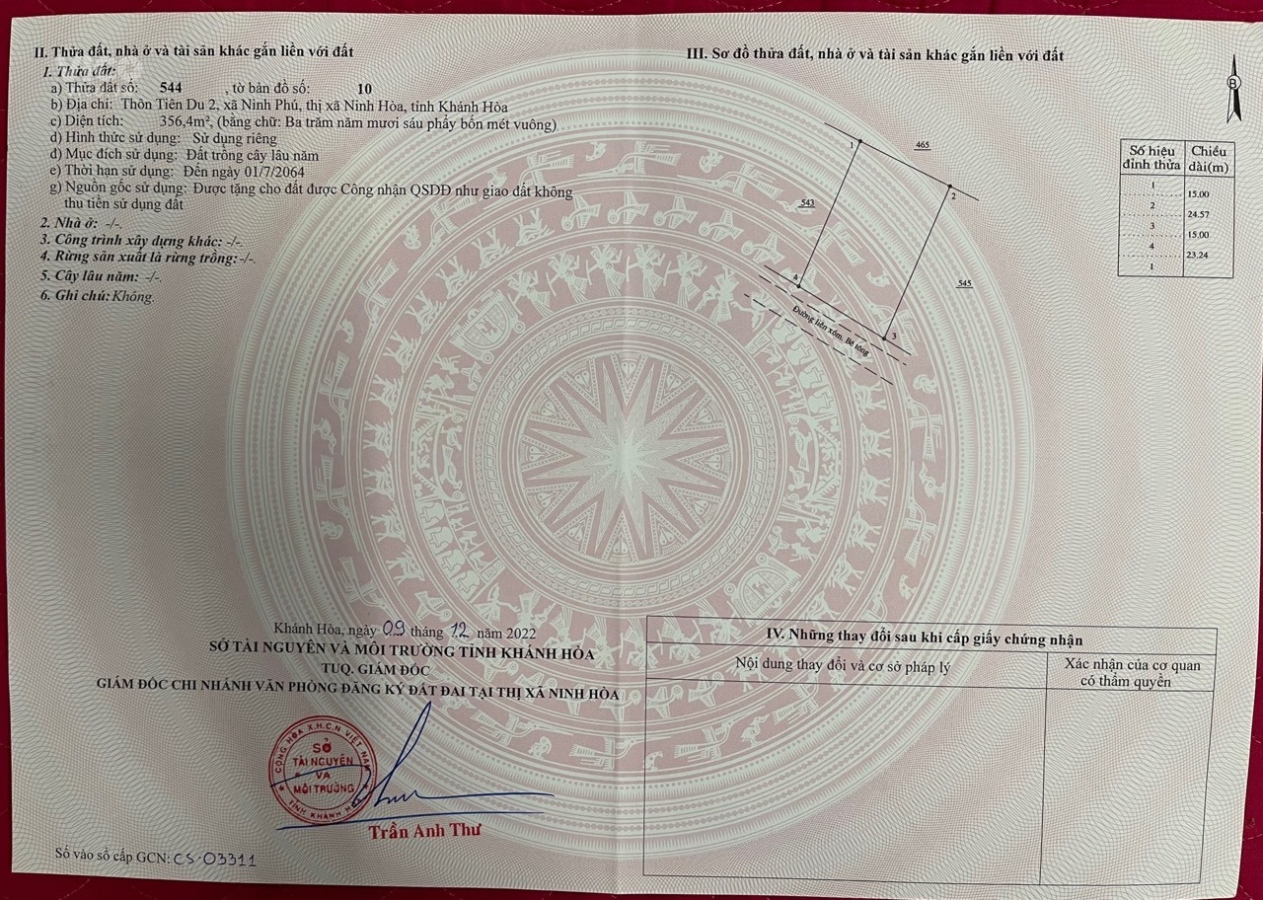BÁN ĐẤT NỀN TIÊN DU 2, NINH PHÚ, NINH HÒA, KHÁNH HÒA, GIÁ 2,8Tr/m2