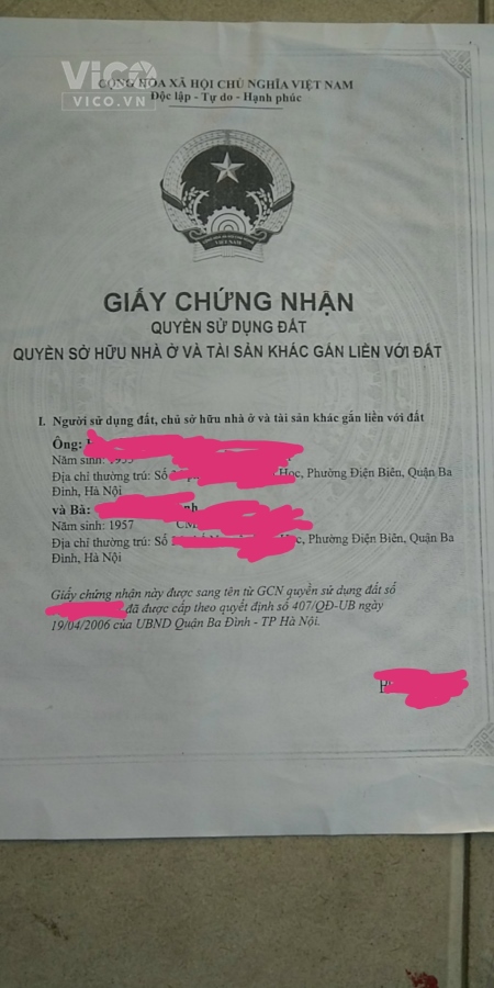 Bán căn hộ tập thể phố Yên Thế Ba Đình Hà Nội 2,5 tỷ rất đẹp