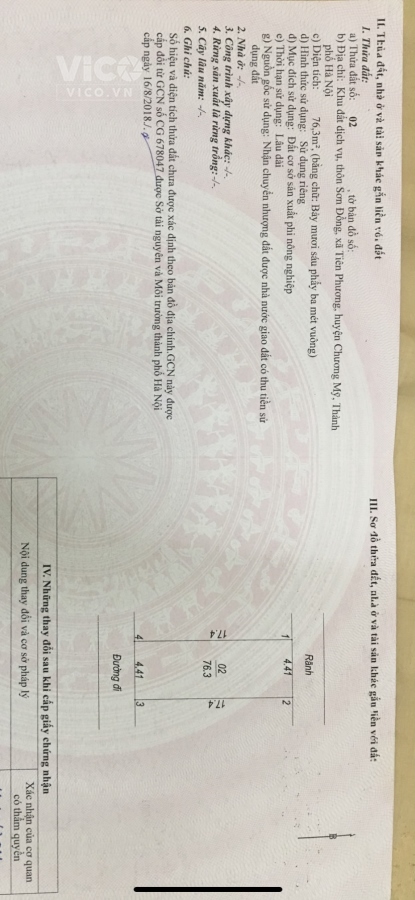 Chính chủ cần tiền bán Lô đất tái định cư 76,3m2. Mặt ngã tư